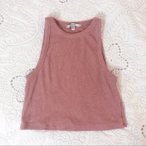 Papaya Pink Ribbed Tank